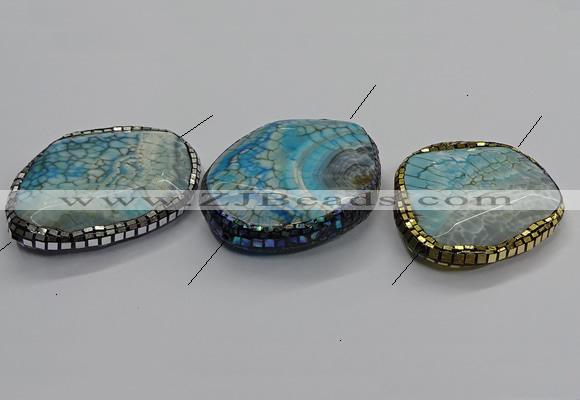 NGC1758 45*55mm - 45*60mm freeform agate connectors