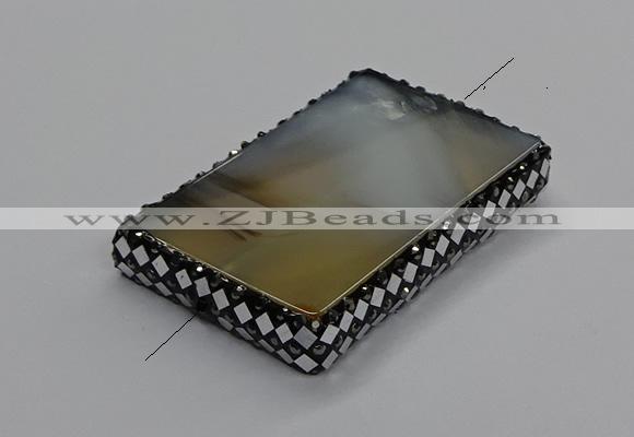 NGC1775 35*55mm - 40*60mm rectangle agate connectors wholesale