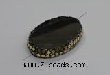 NGC1781 35*55mm oval agate gemstone connectors wholesale