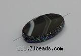 NGC1782 35*55mm oval agate gemstone connectors wholesale