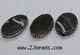 NGC1783 35*55mm oval agate gemstone connectors wholesale