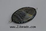 NGC1827 35*50mm oval agate gemstone connectors wholesale