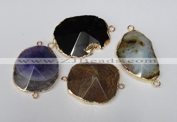 NGC190 25*35mm - 35*40mm freeform druzy agate connectors