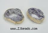 NGC201 50*60mm - 55*75mm freeform druzy agate connectors