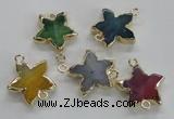 NGC217 24mm - 25mm star agate gemstone connectors wholesale