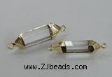 NGC227 10*35mm - 8*40mm faceted nuggets white crystal connectors