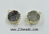 NGC246 16mm - 18mm coin druzy agate gemstone connectors
