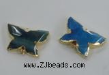 NGC255 22*30mm carved butterfly agate connectors wholesale