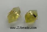 NGC261 18*30mm - 20*35mm faceted nuggets lemon quartz connectors