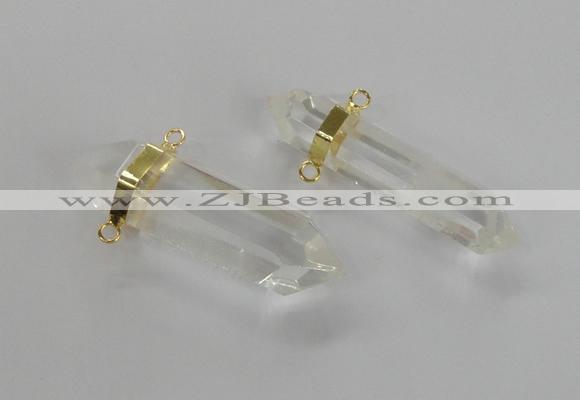 NGC265 10*35mm - 15*30mm faceted nuggets white crystal connectors