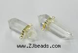 NGC266 15*45mm - 18*50mm faceted nuggets white crystal connectors