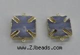 NGC275 26*26mm - 28*28mm blue lace agate gemstone connectors