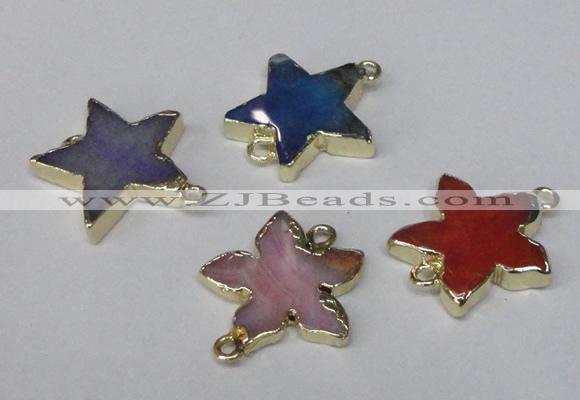 NGC286 24*26mm star agate gemstone connectors wholesale