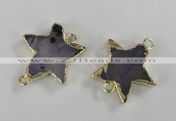 NGC295 24*26mm star agate gemstone connectors wholesale