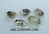 NGC342 15*20mm - 18*25mm faceted nuggets mixed quartz connectors