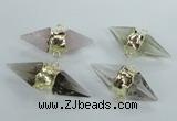 NGC349 18*30mm - 15*45mm faceted bicone mixed quartz connectors