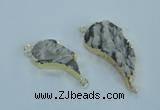 NGC365 18*30mm - 25*45mm wing-shaped agate gemstone connectors