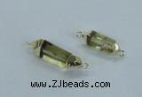 NGC373 10*25mm - 12*30mm faceted nuggets lemon quartz connectors