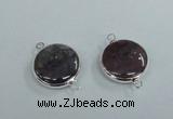 NGC385 18mm flat round agate gemstone connectors wholesale