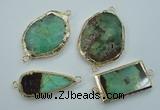 NGC39 25*35mm - 35*45mm freeform australia chrysoprase connectors