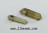 NGC422 12*45mm - 15*50mm faceted nuggets lemon quartz connectors