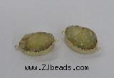 NGC471 20*30mm oval druzy agate gemstone connectors wholesale