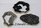 NGC488 45*50mm - 50*60mm freefrom plated druzy agate connectors