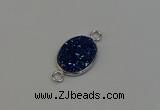 NGC5061 15*20mm oval plated druzy agate connectors wholesale