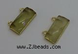 NGC5098 12*30mm - 15*35mm faceted rectangle lemon quartz connectors