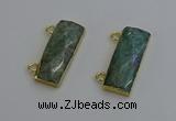 NGC5102 12*30mm - 15*35mm faceted rectangle amazonite connectors