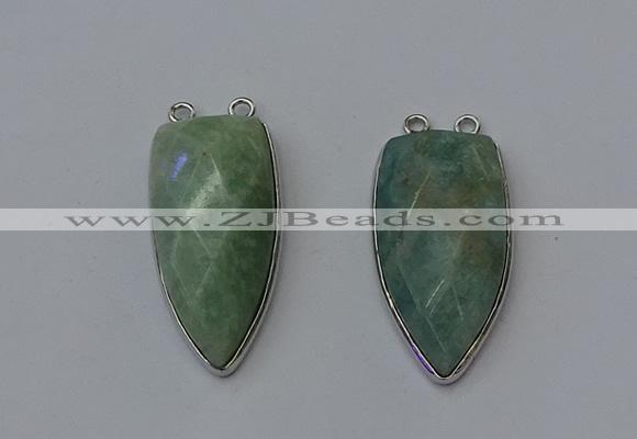 NGC5146 16*35mm - 18*40mm arrowhead amazonite connectors