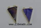 NGC5159 25*35mm - 30*40mm triangle agate gemstone connectors