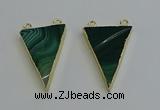 NGC5162 25*35mm - 30*40mm triangle agate gemstone connectors