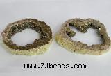 NGC521 45*50mm - 55*65mm freeform plated druzy agate connectors