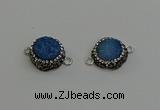NGC5227 12mm - 14mm freeform druzy agate connectors wholesale