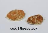 NGC523 20*30mm - 30*40mm freeform sea sediment jasper connectors