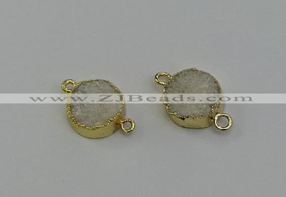 NGC5248 15mm - 16mm coin druzy agate connectors wholesale