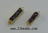 NGC5265 8*25mm - 10*32mm rectangle druzy amethyst connectors