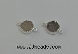 NGC5289 15mm - 16mm coin druzy agate gemstone connectors