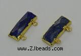 NGC5309 12*30mm - 15*35mm faceted rectangle lapis lazuli connectors