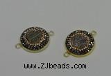 NGC5314 20mm - 22mm coin plated druzy agate connectors