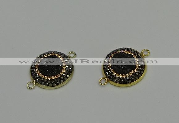 NGC5319 20mm - 22mm coin plated druzy agate connectors