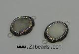 NGC5333 22*28mm oval plated druzy agate connectors wholesale