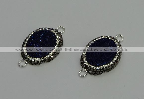 NGC5336 22*28mm oval plated druzy agate connectors wholesale