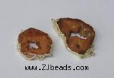 NGC537 25*35mm - 35*45mm plated druzy agate gemstone connectors