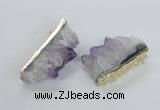 NGC541 30*50mm - 30*65mm freeform druzy amethyst connectors