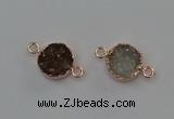 NGC5428 15mm - 16mm coin druzy agate gemstone connectors