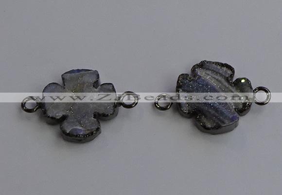 NGC5462 20mm - 22mm flower druzy agate connectors wholesale