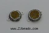 NGC5466 14mm - 15mm flower plated druzy agate connectors wholesale