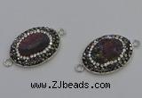 NGC5473 18*25mm oval plated druzy agate gemstone connectors